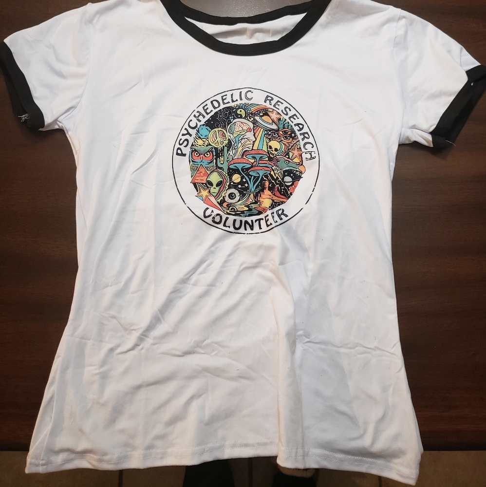 Psychedelic research volunteer ringer shirt